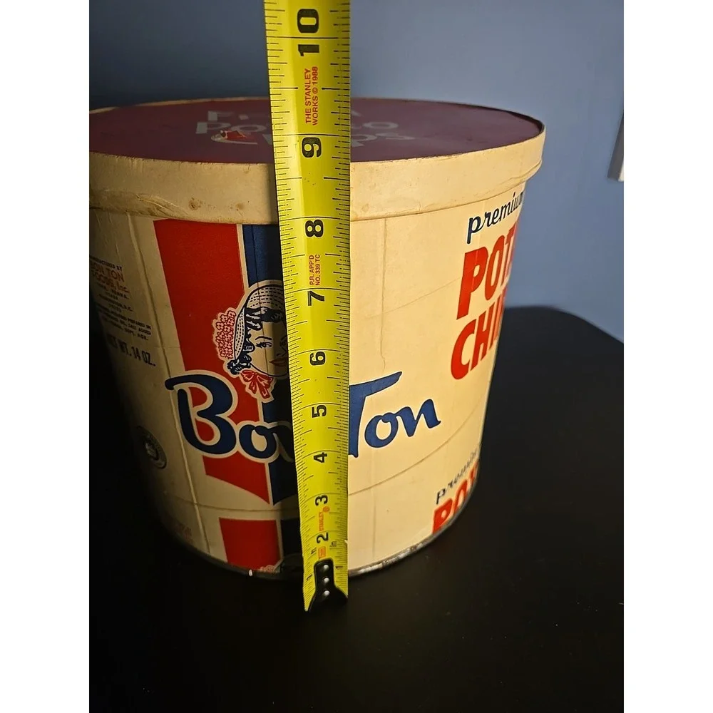 BON TON VINTAGE CARDBOARD Paper‎ POTATO CHIP ADVERTISING CONTAINER YORK PA